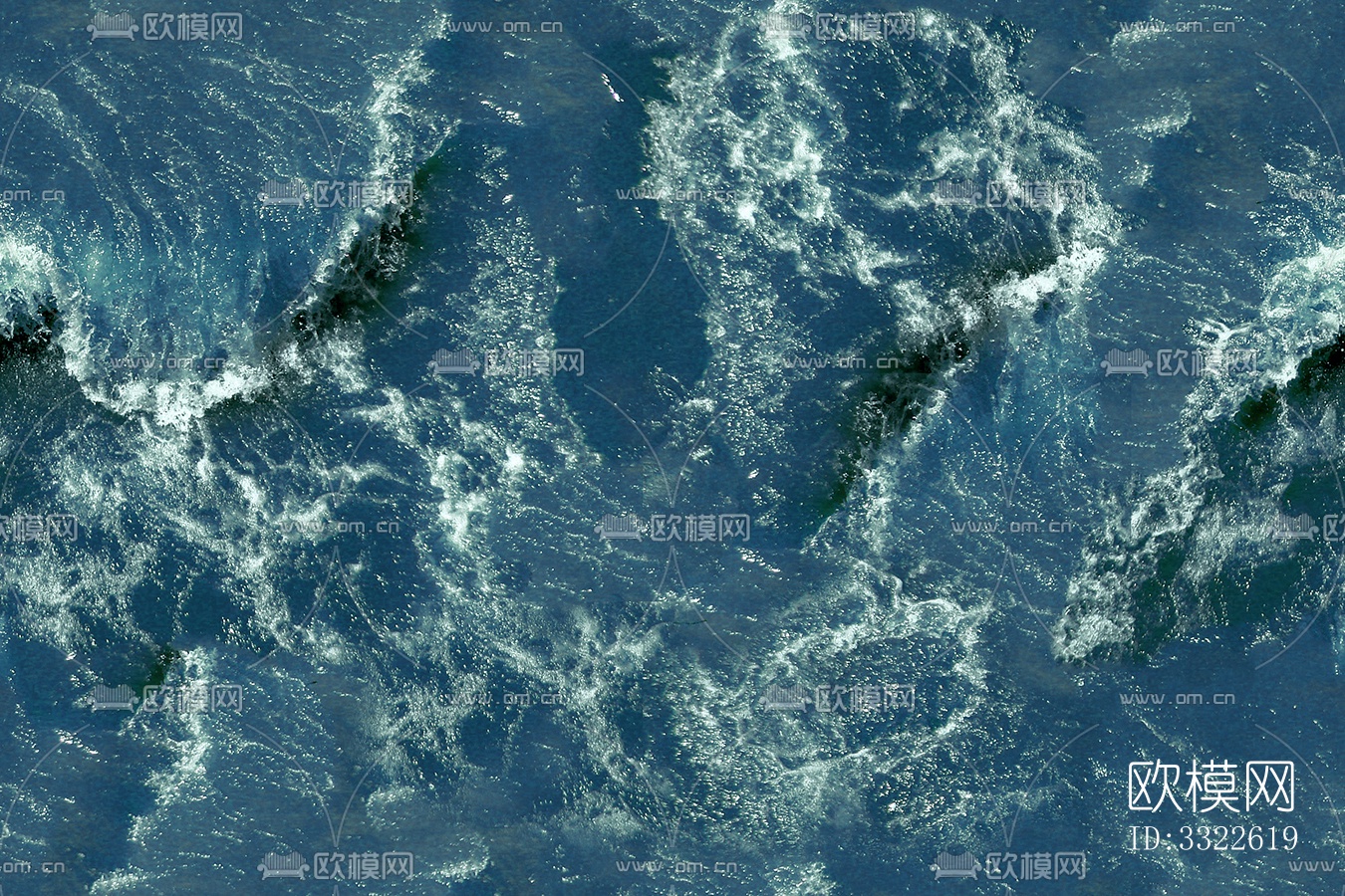 无缝蓝色水波纹水面水池浪花海浪纹理下载