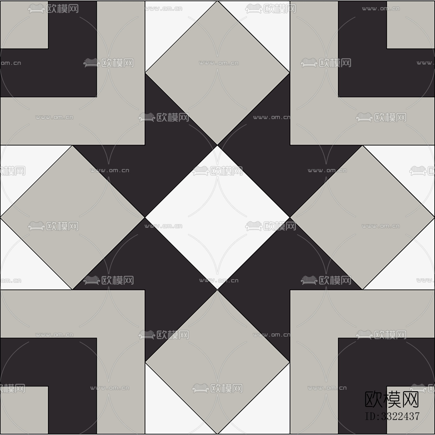 黑白现代简约花砖下载