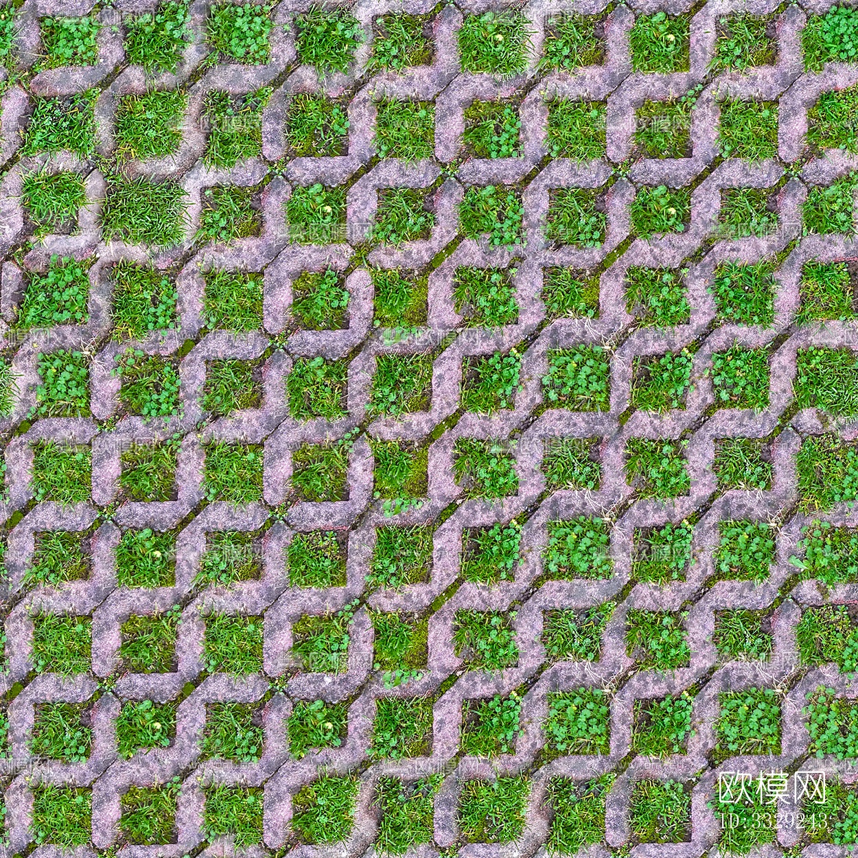无缝公园透水砖草坪砖植草砖停车位铺装铺路下载