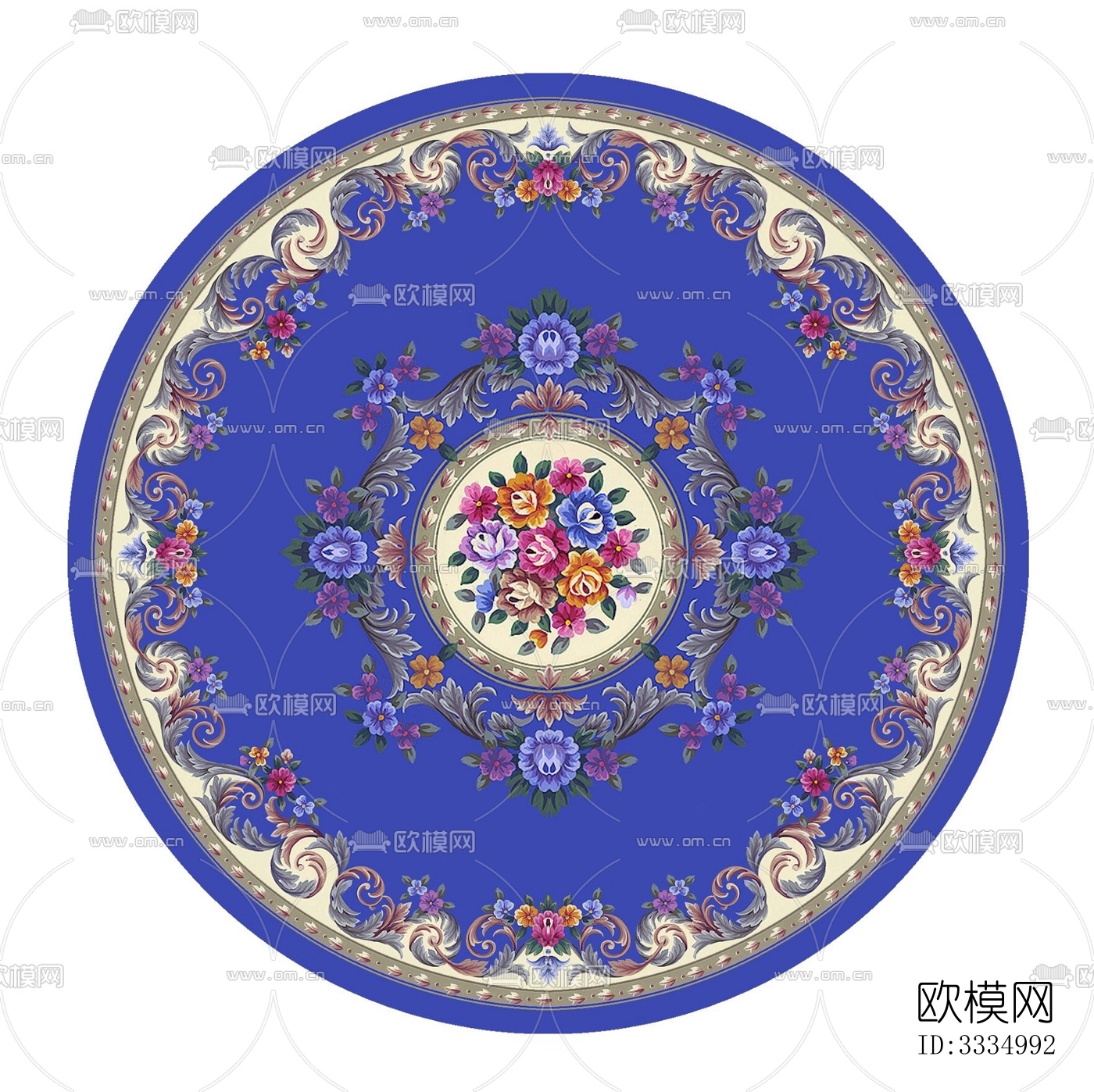 蓝色圆形地毯下载