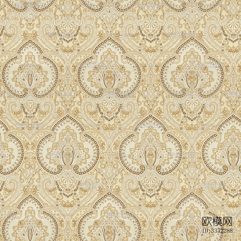 无缝金黄色欧式法式古典花纹壁纸壁布墙布下载