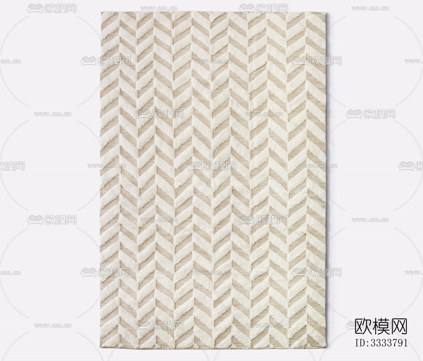 人字形米白色地毯下载