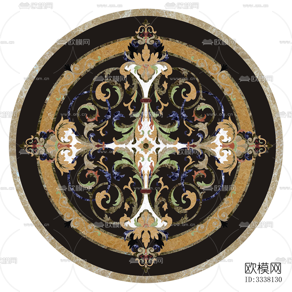 圆形免扣大理石材拼花图案纹理下载