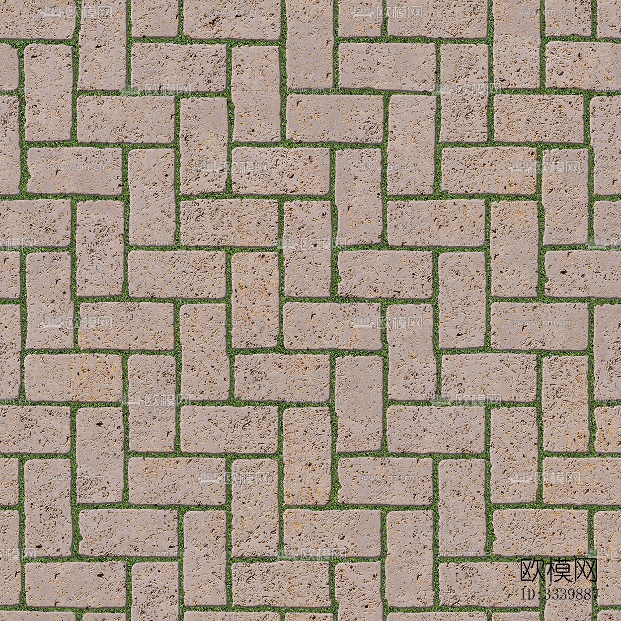 无缝公园透水砖草坪砖植草砖停车位铺装铺路下载