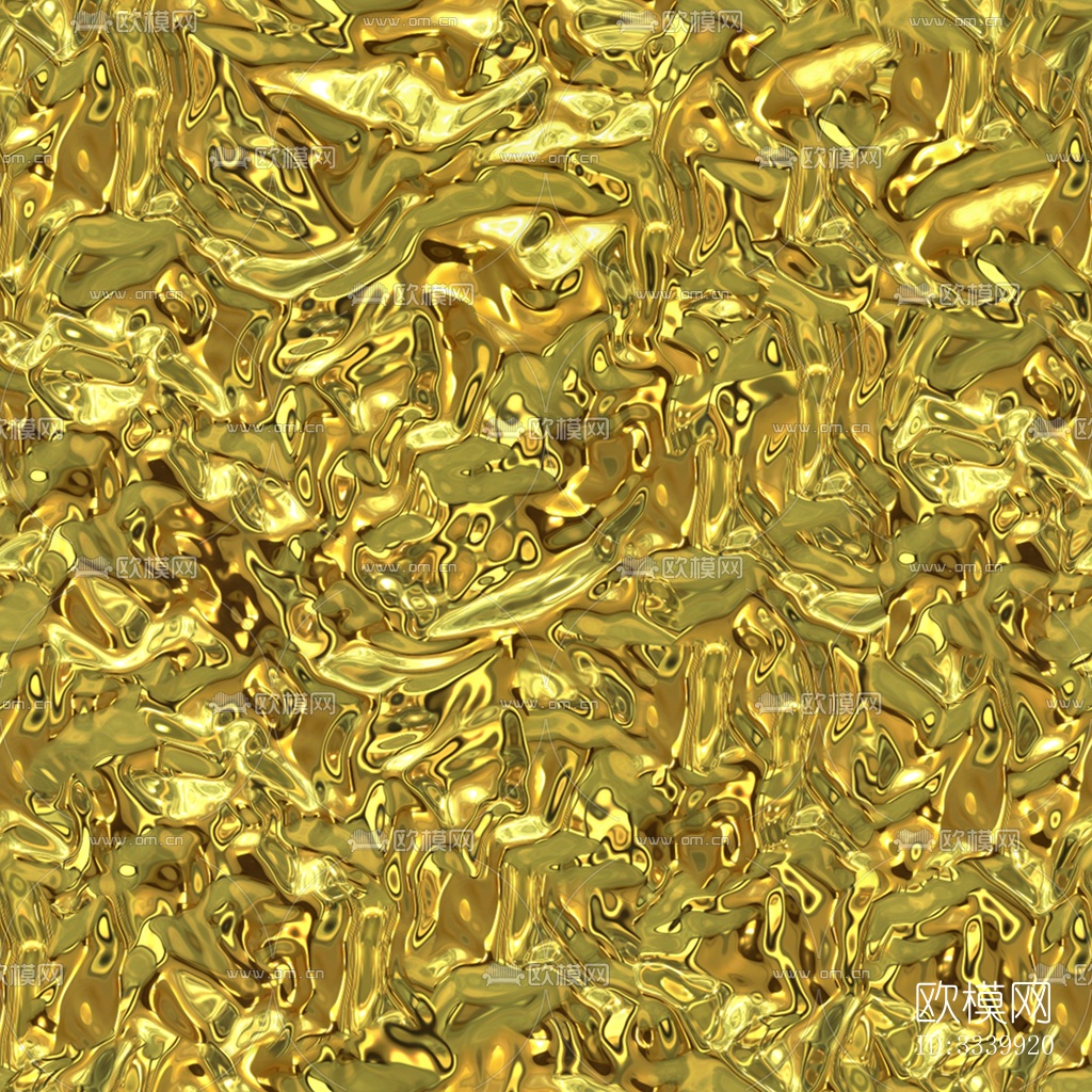 无缝黄金色水波纹不锈钢锤纹金箔金属下载