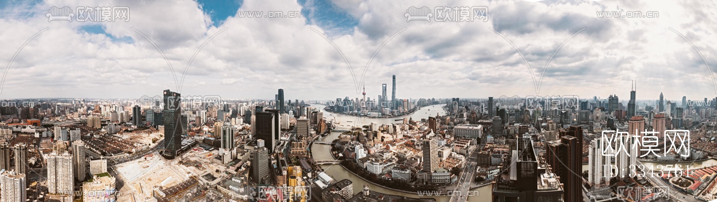 上海全景城市风光外景贴图