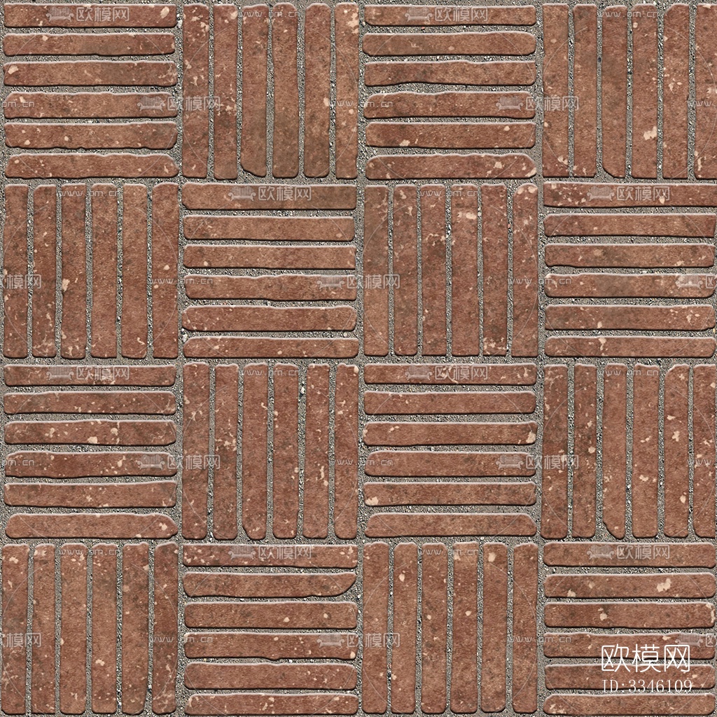 无缝陶瓦拼花地砖人行道路地面广场铺贴下载