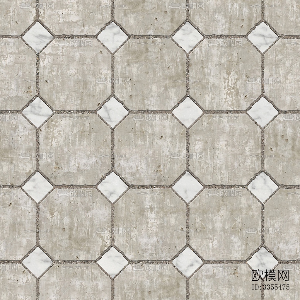 无缝拼花水泥地砖人行道路地面广场铺贴下载