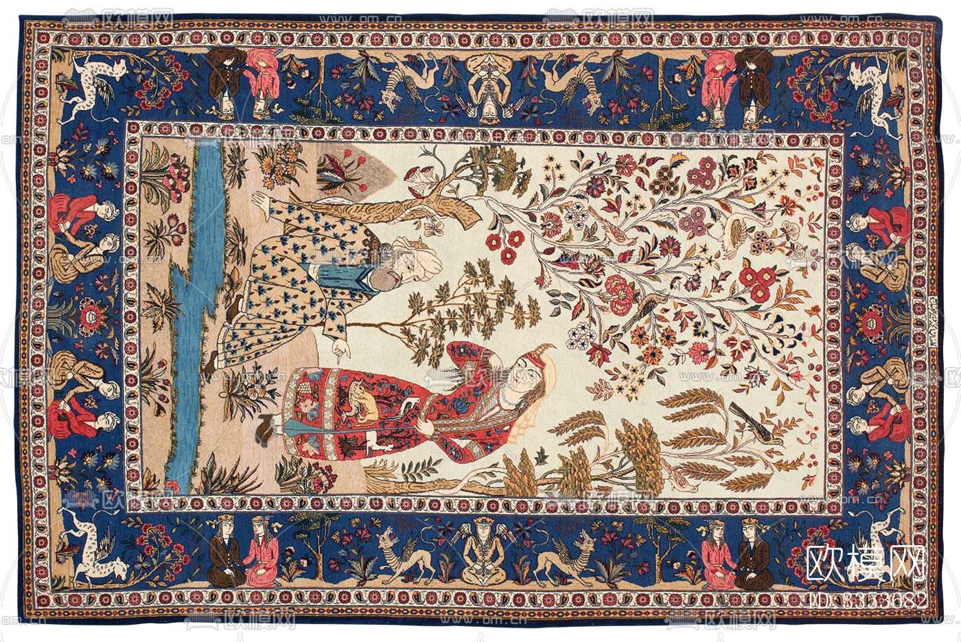 免扣欧式古典复古波斯地毯下载