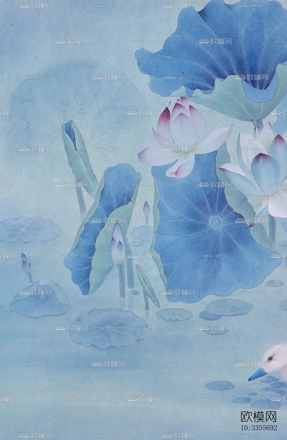 荷花装饰画下载