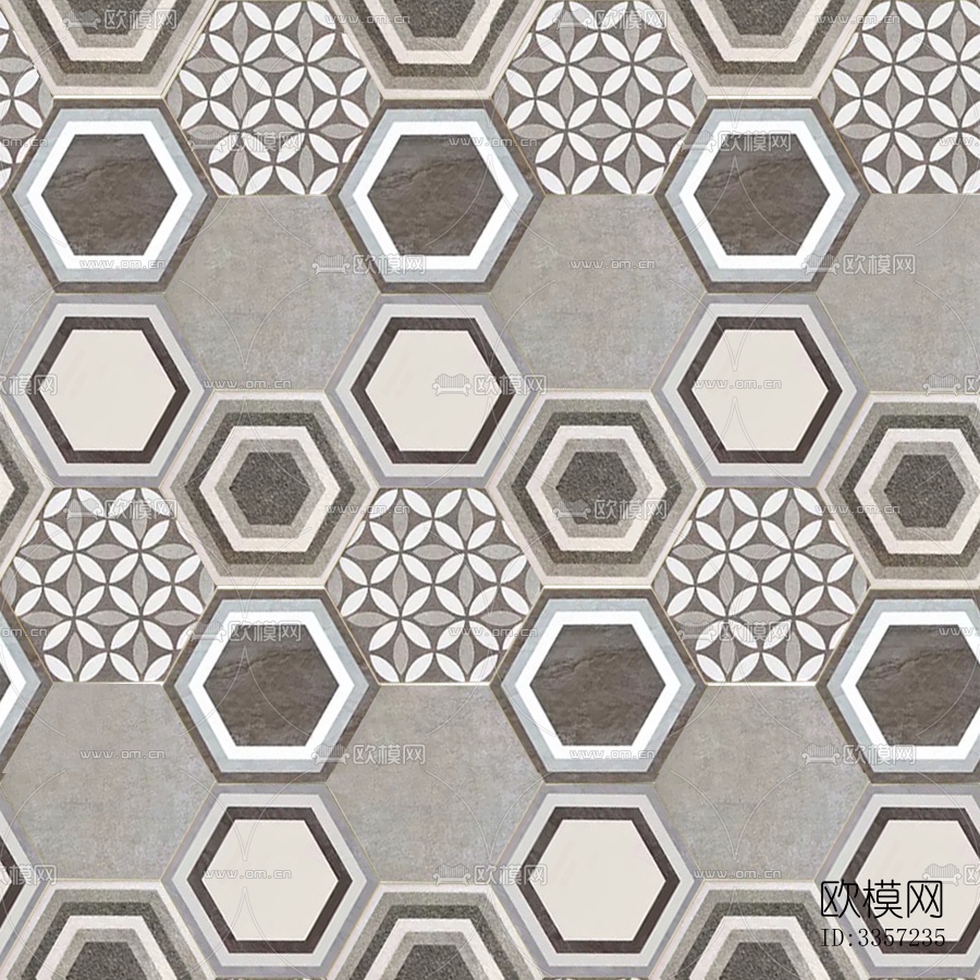 无缝六边形拼花瓷砖马赛克地面石材下载