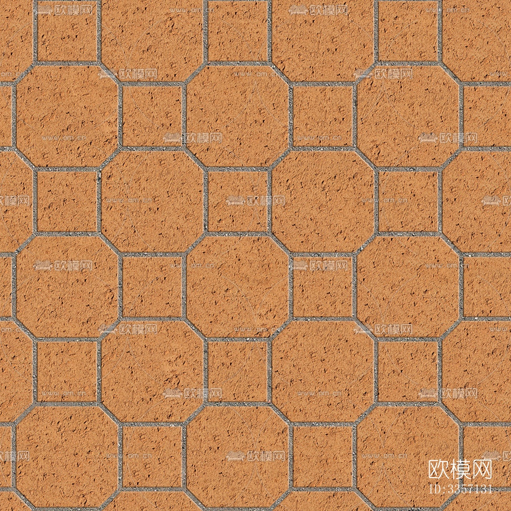 无缝陶瓦几何拼花地砖人行道路地面广场铺贴下载