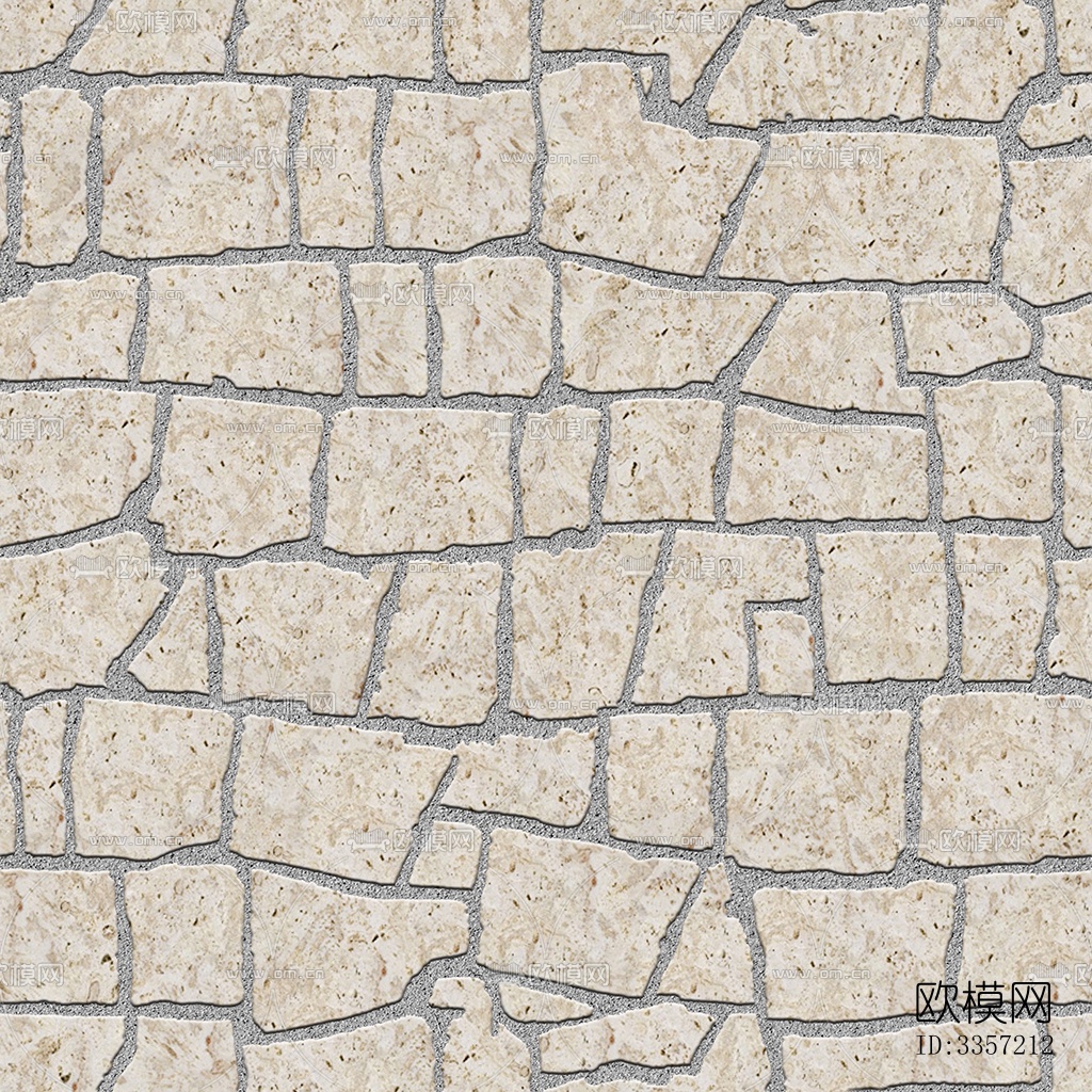 无缝不规则拼花石板地砖人行道路地面广场铺贴下载
