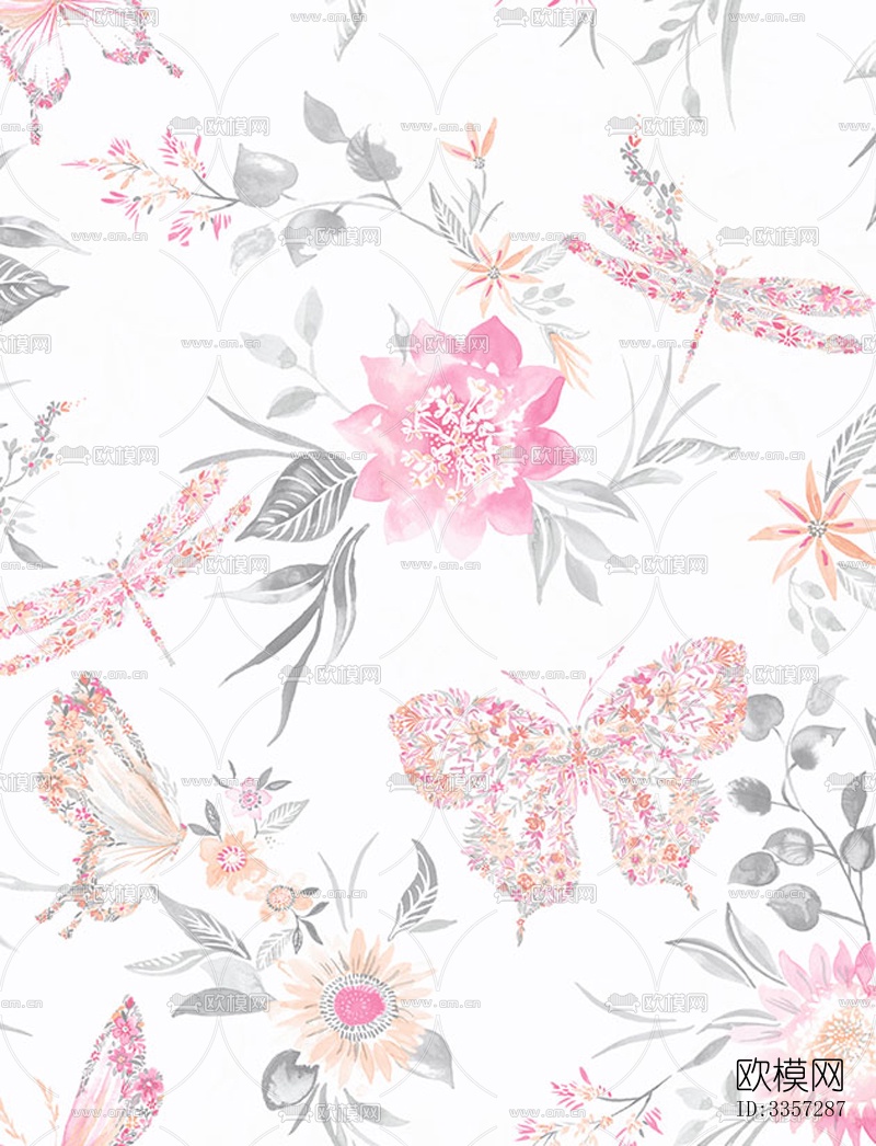 田园花纹壁纸下载