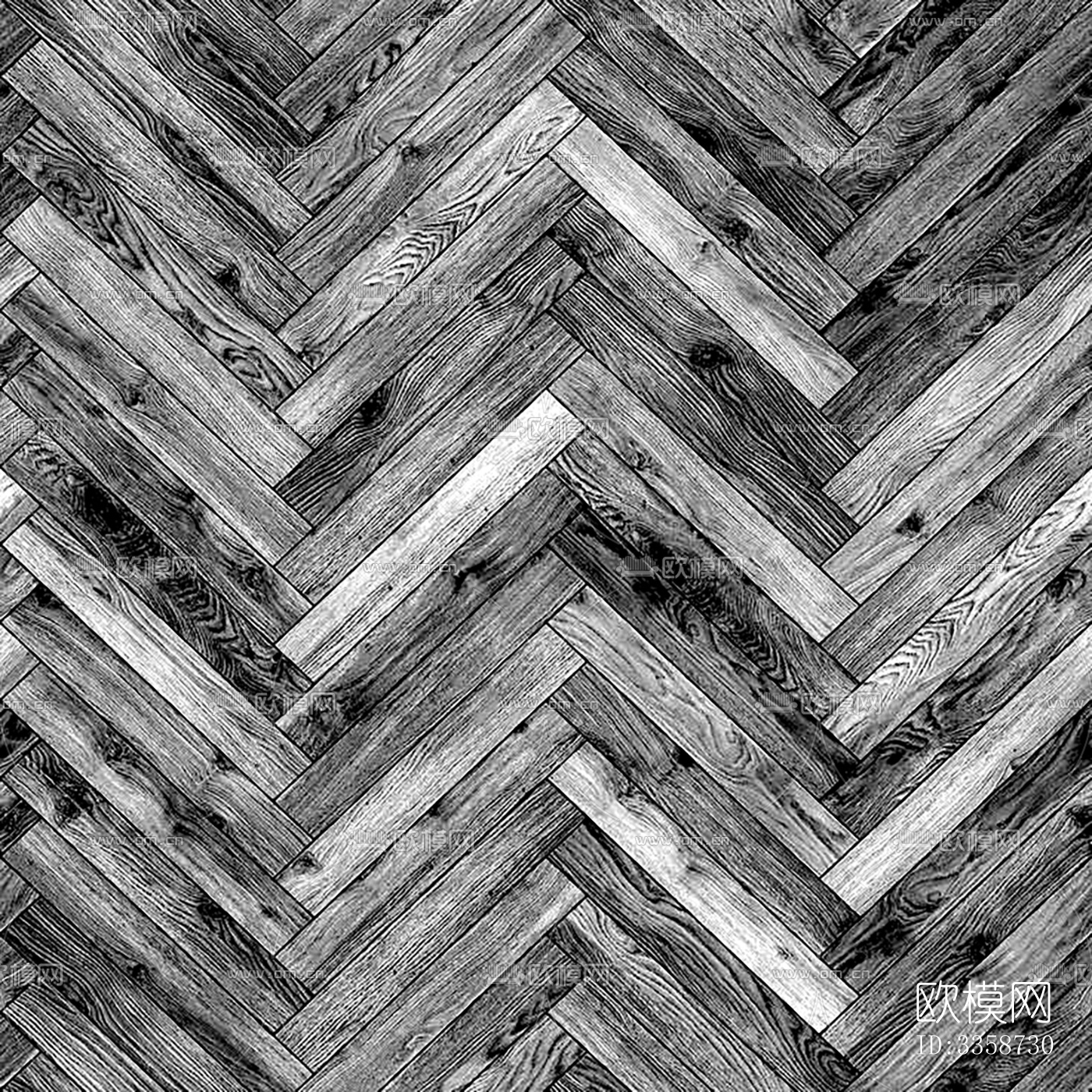 鱼骨拼木地板黑白反射下载