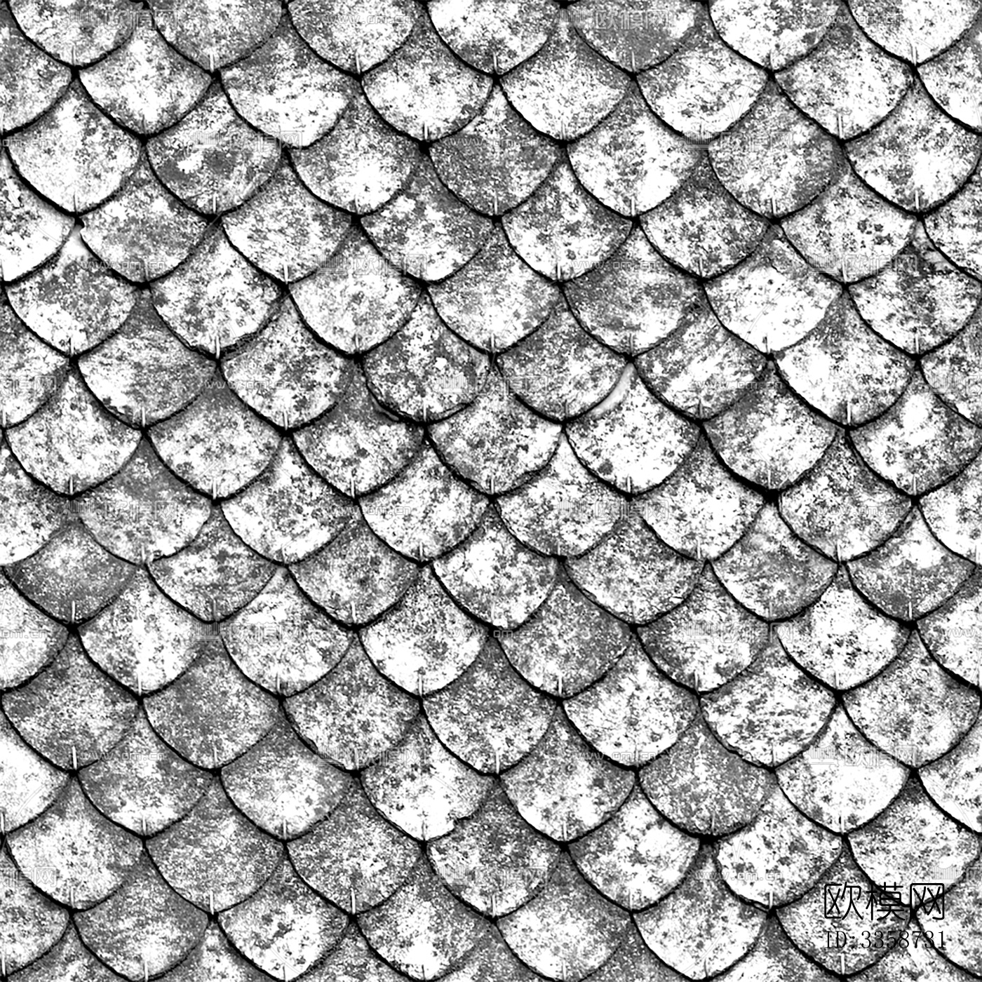 墙面鱼鳞瓷片肌理黑白反射下载
