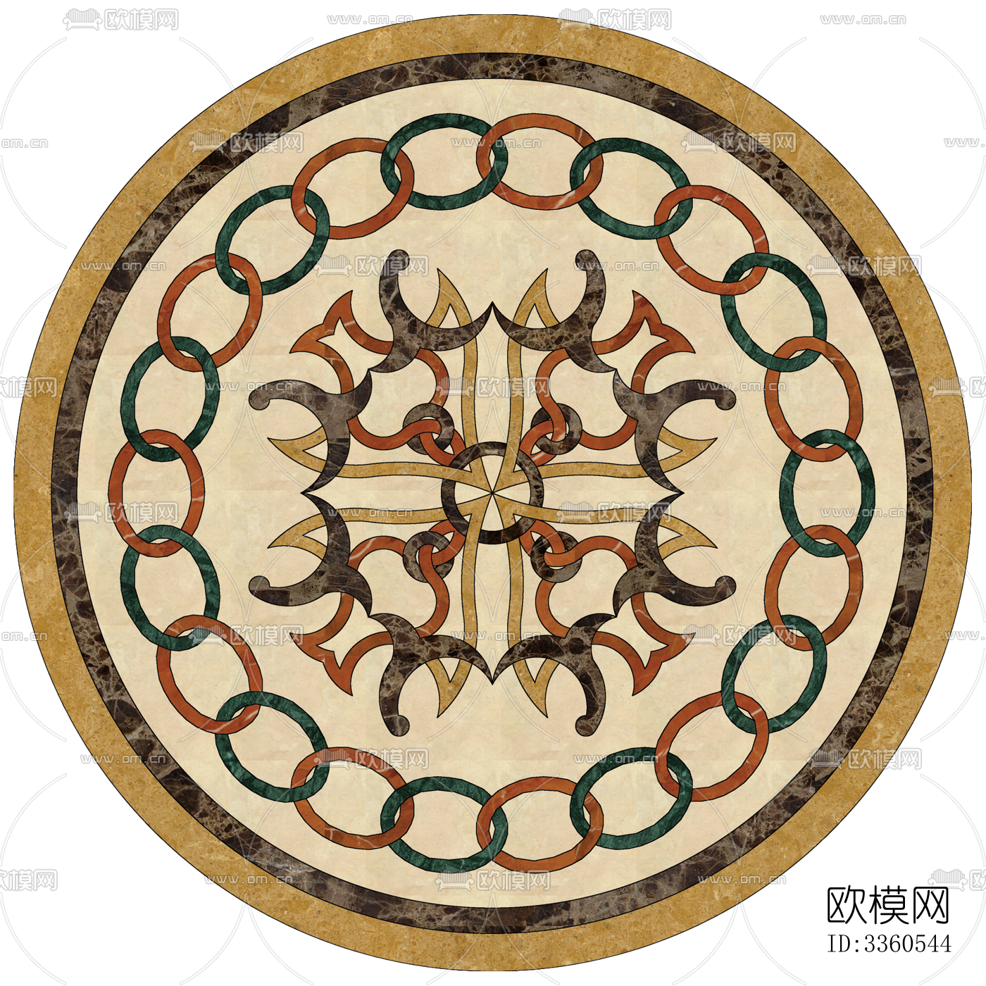 圆形免扣大理石材拼花图案纹理下载