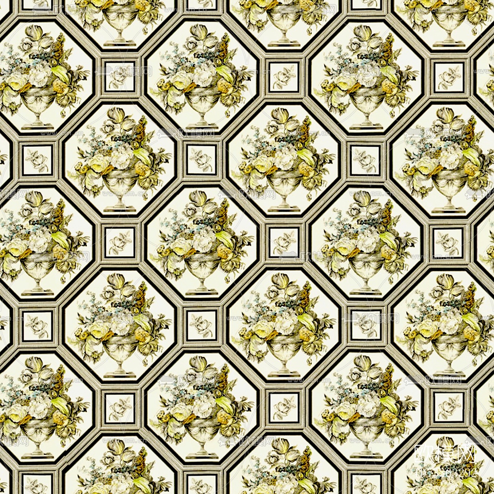 无缝黄色欧式田园风格碎花花纹图案壁纸壁布墙布下载