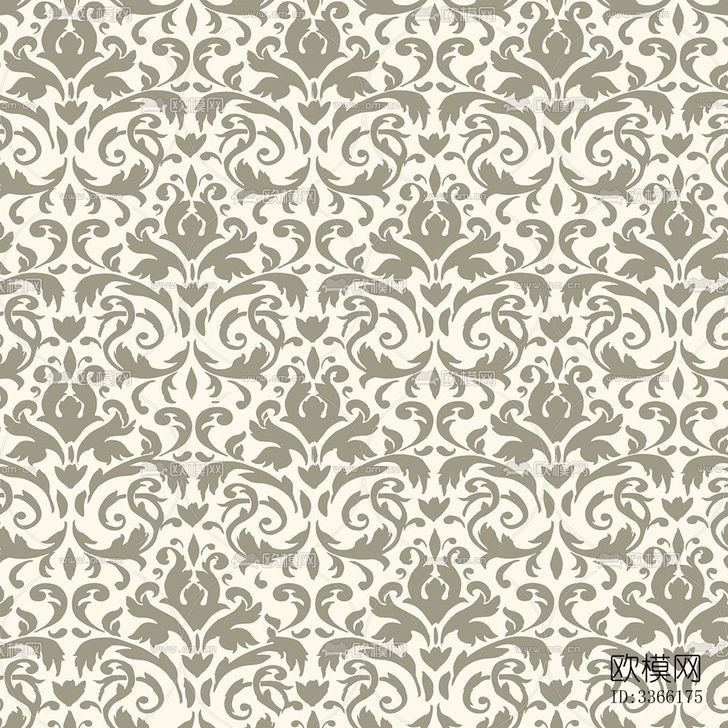 无缝米灰色欧式法式古典花纹壁纸壁布墙布下载
