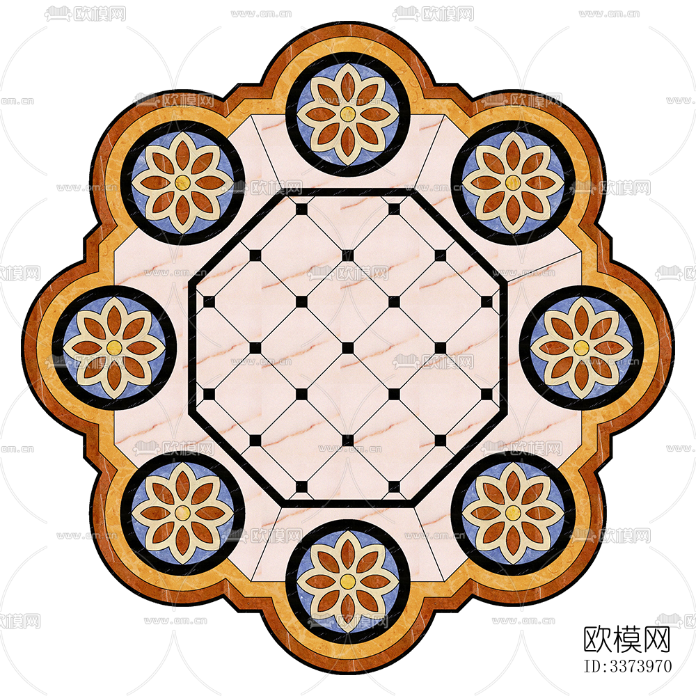 圆形免扣大理石材拼花图案纹理下载