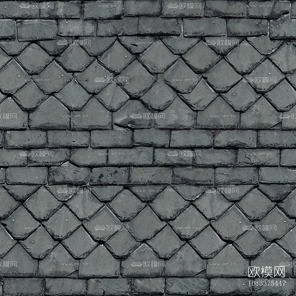 无缝别墅建筑屋顶中式仿古石板瓦片下载