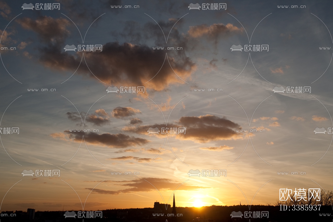 傍晚的日落天空景观风景下载