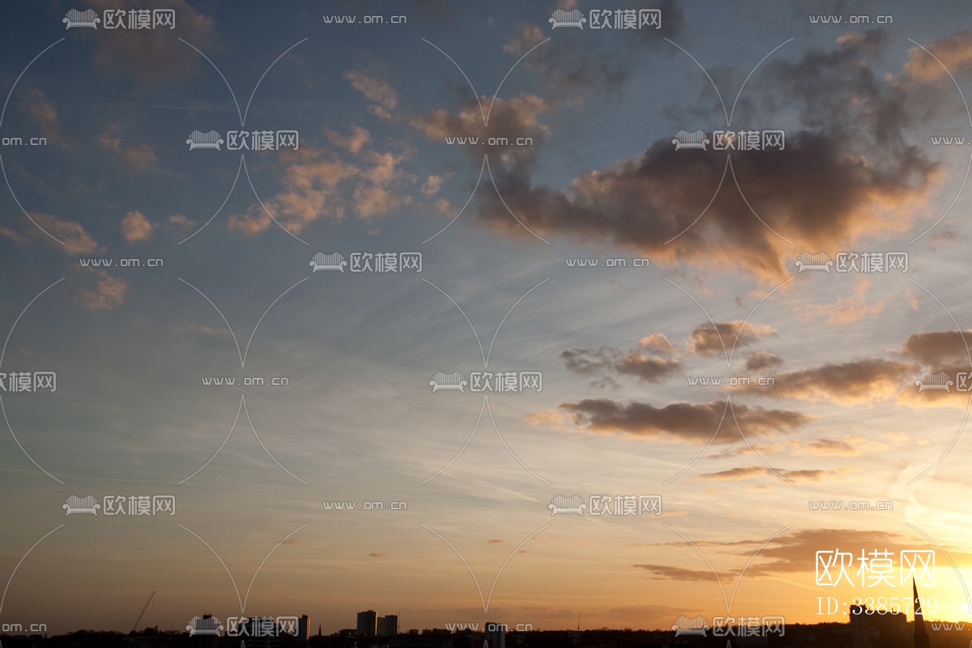 傍晚的日落天空景观风景下载