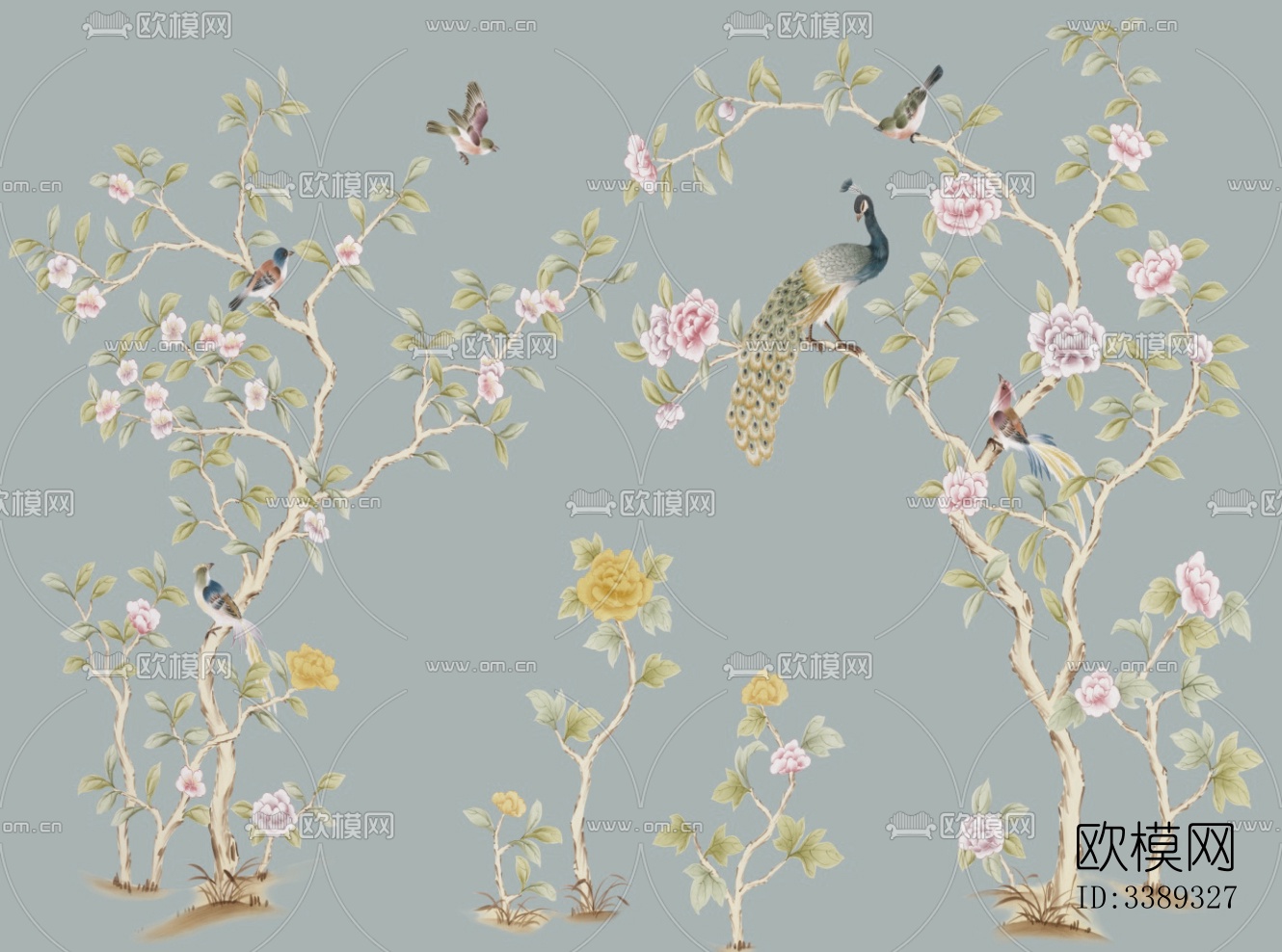 新中式花鸟壁纸下载