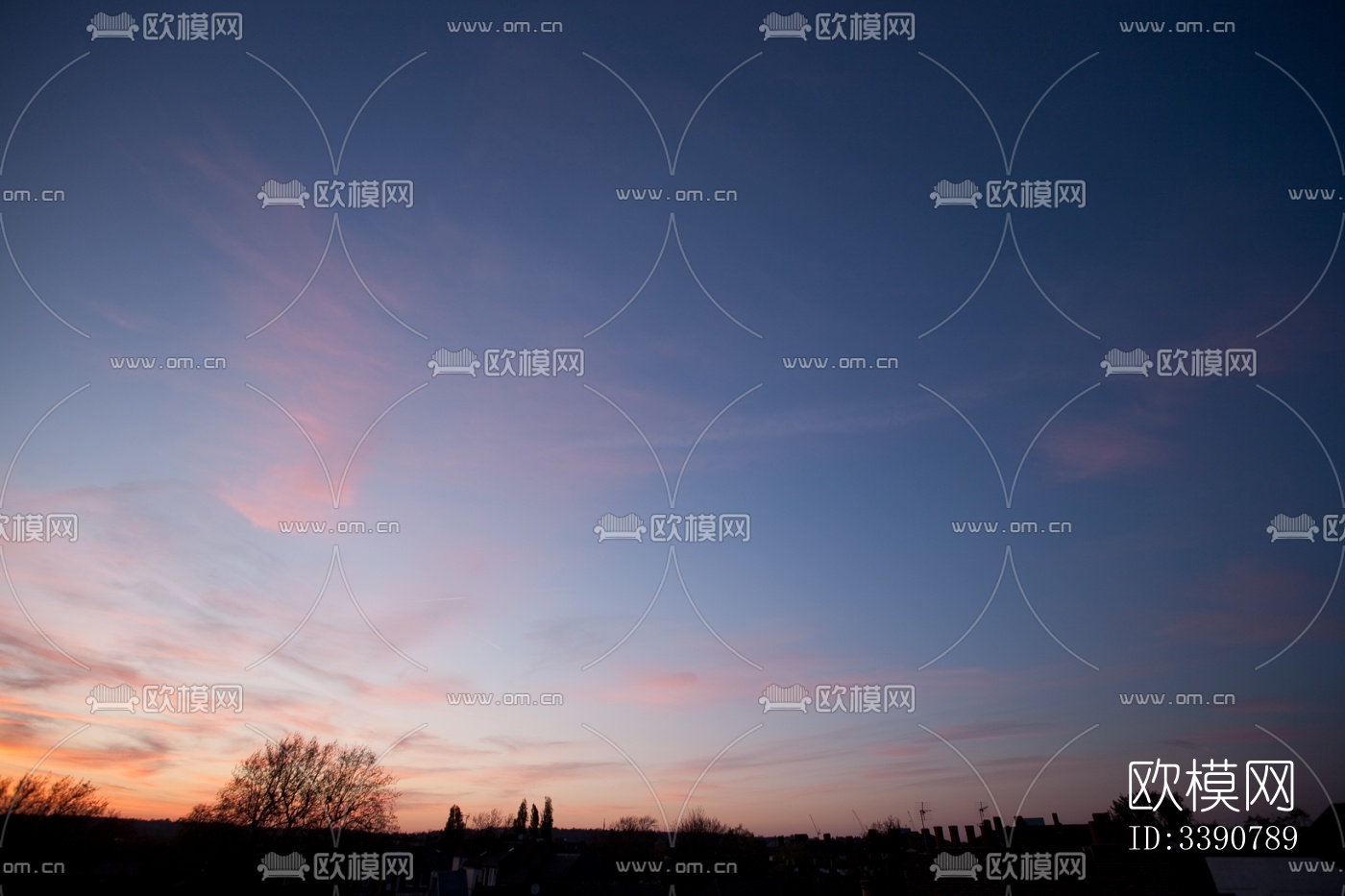 傍晚的日落天空景观风景下载