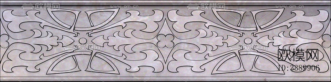 现代新中式腰线 灰色石材中式腰线下载