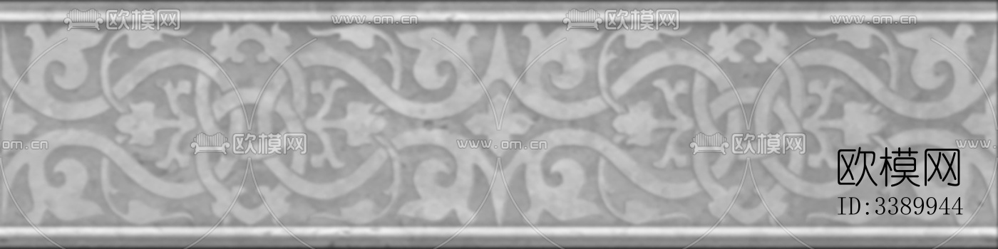 现代新中式腰线 灰色石材中式腰线下载