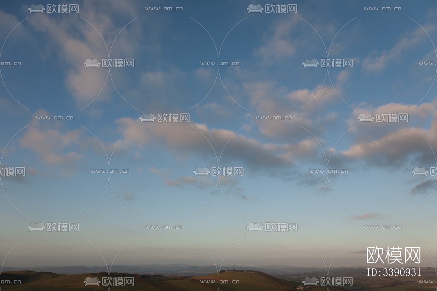 多云的蓝色天空景观风景下载