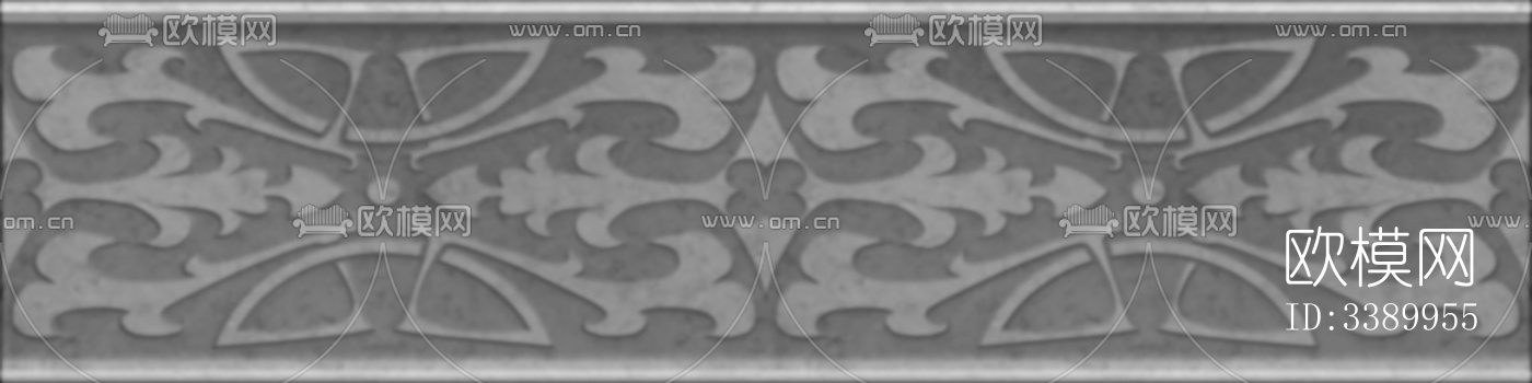 现代新中式腰线 灰色石材中式腰线下载