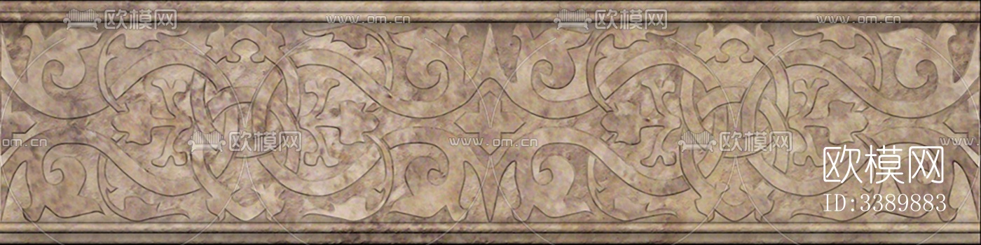 现代新中式腰线 灰色石材中式腰线下载