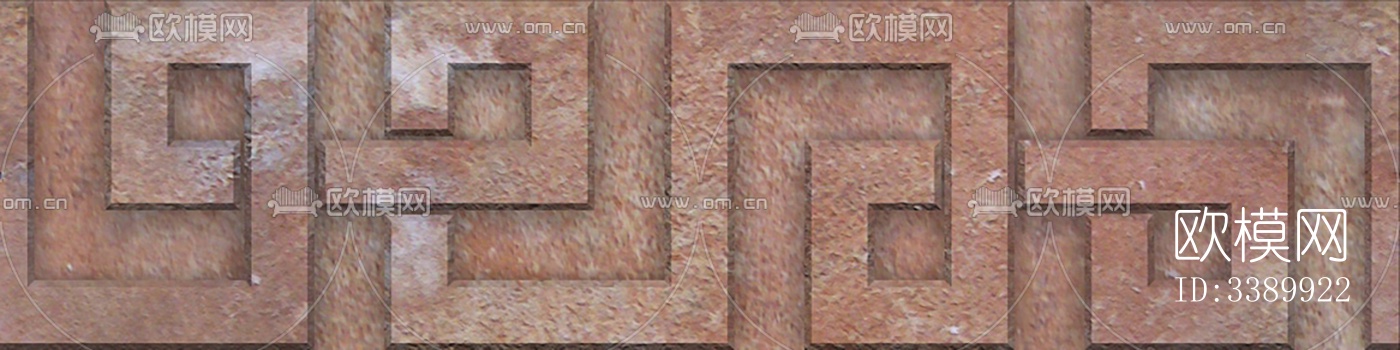 现代新中式腰线 灰色石材中式腰线下载