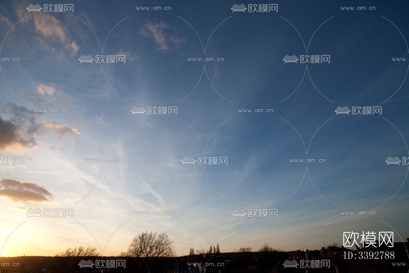 傍晚的日落天空景观风景下载