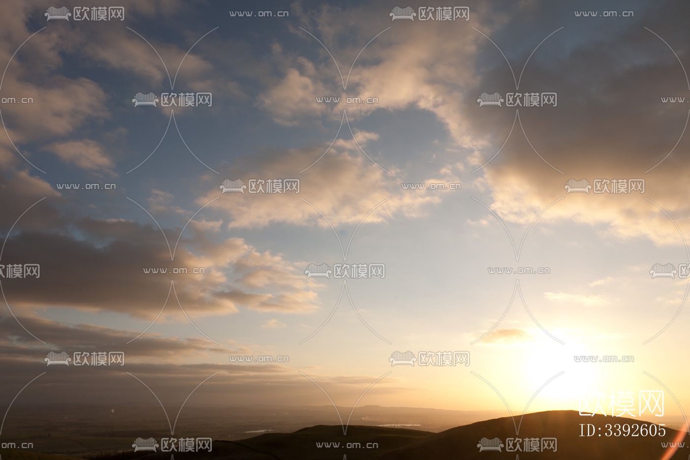 多云的蓝色天空景观风景下载