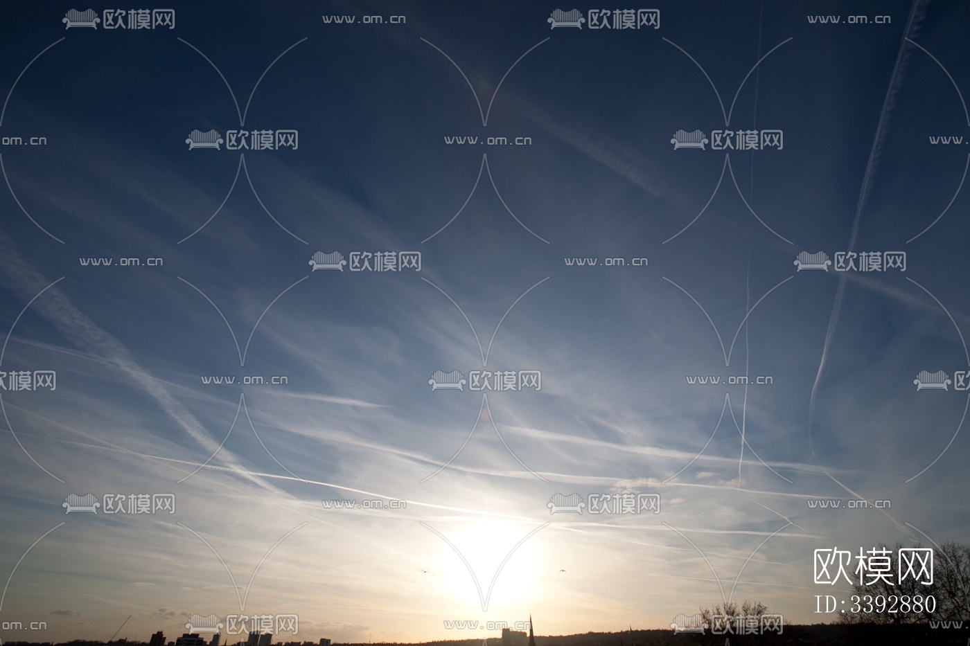 傍晚的日落天空景观风景下载