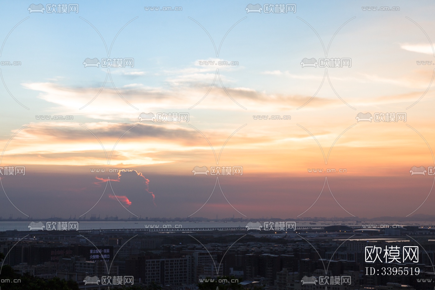 夕阳城市外景下载