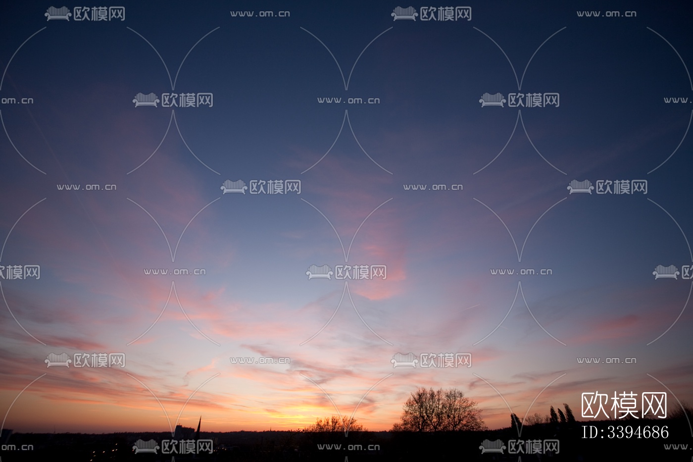 傍晚的日落天空景观风景下载