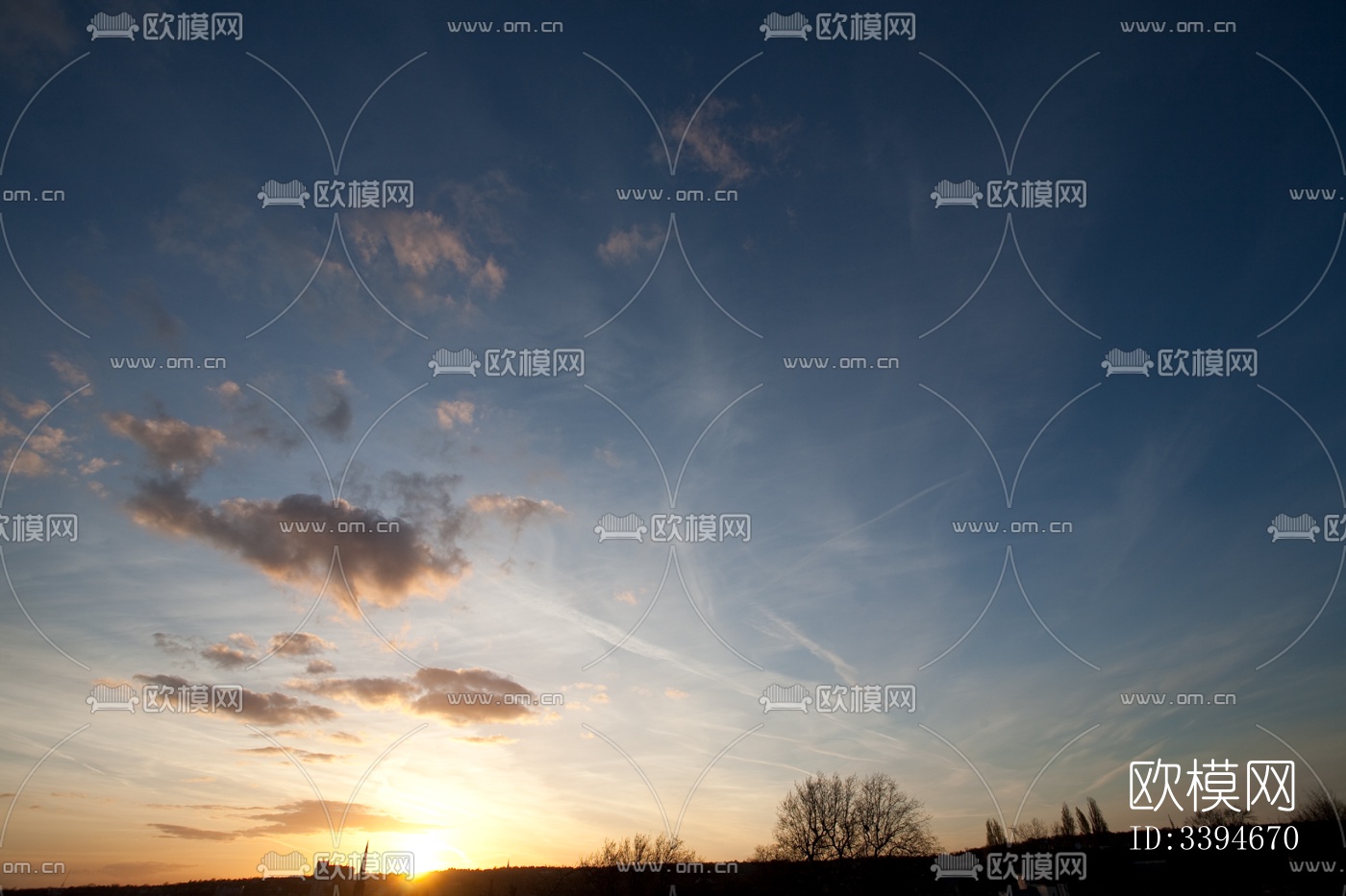 傍晚的日落天空景观风景下载