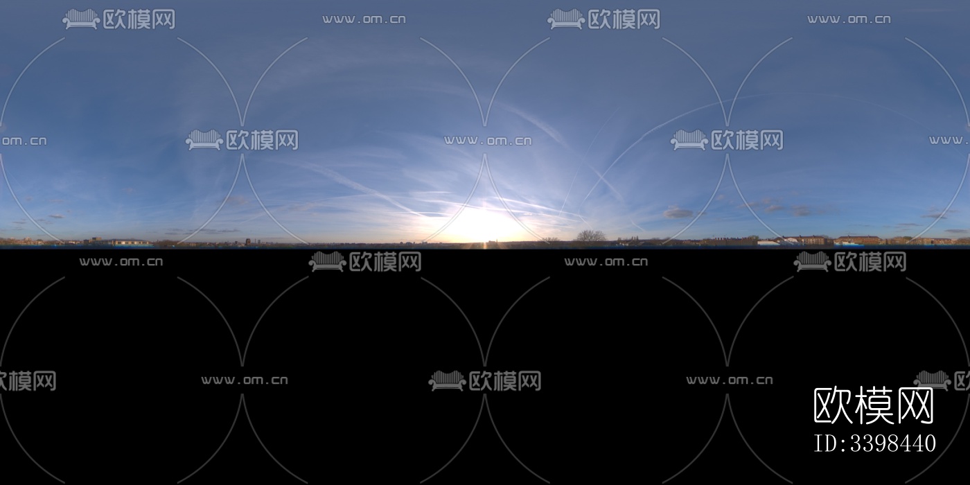 无缝傍晚的日落天空景观风景HDR全景贴图下载