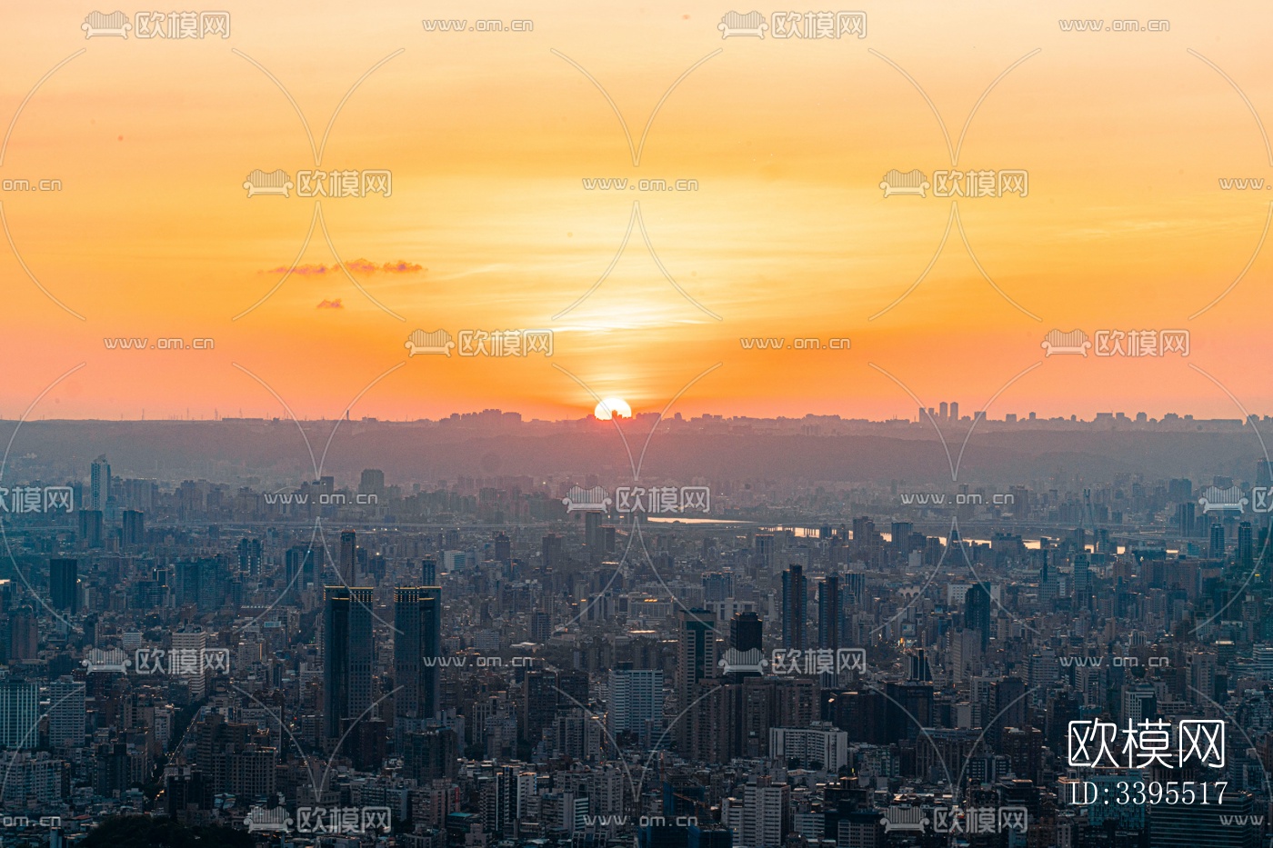 夕阳城市外景下载