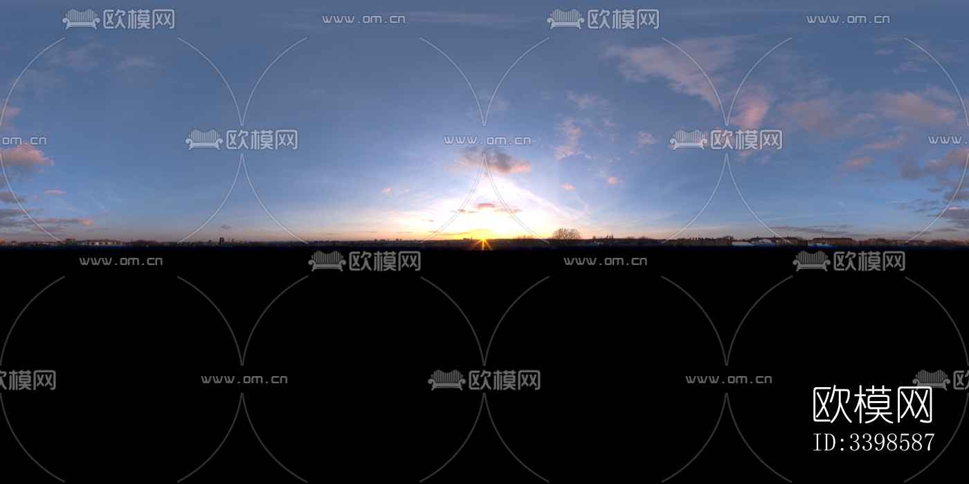 无缝傍晚的日落天空景观风景HDR全景贴图下载