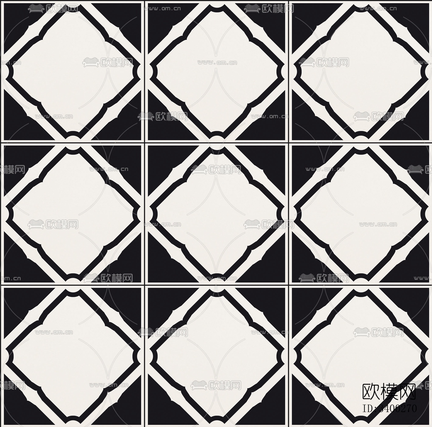 复古黑白小花砖 花砖 黑白格子地面下载