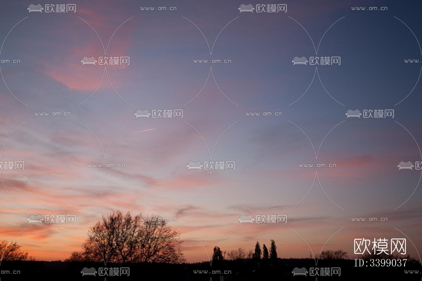 傍晚的日落天空景观风景下载