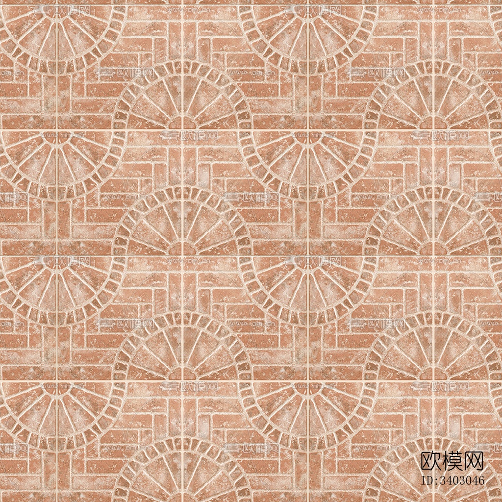 无缝陶瓦几何拼花地砖人行道路地面广场铺贴下载