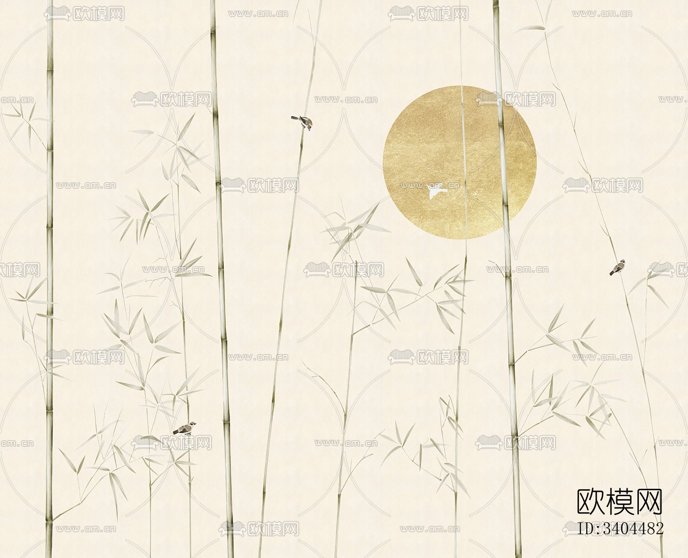 中式清风雅竹壁布下载