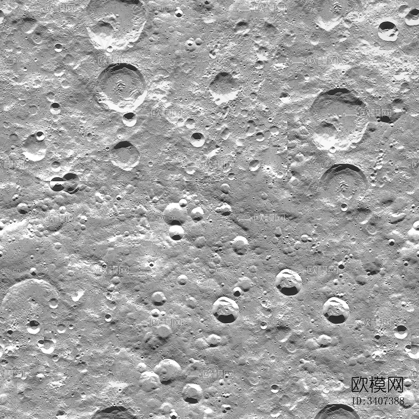 无缝浅灰色月球石陨石坑贴图下载