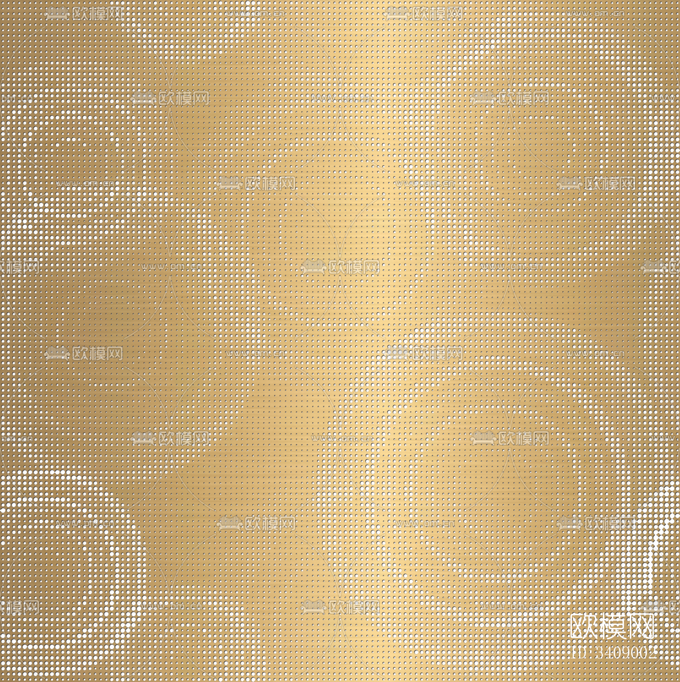 金色拉丝金属 圆穿孔铝板贴图下载